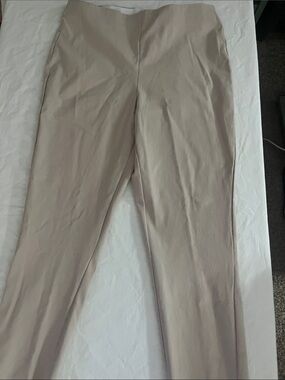 Women’s Slim Dress Pants in Light Beige pull on comfort waist.